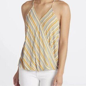 Market & Spruce Mac Surplice Sleeveless Blouse Faux Wrap Striped Summer Boho S